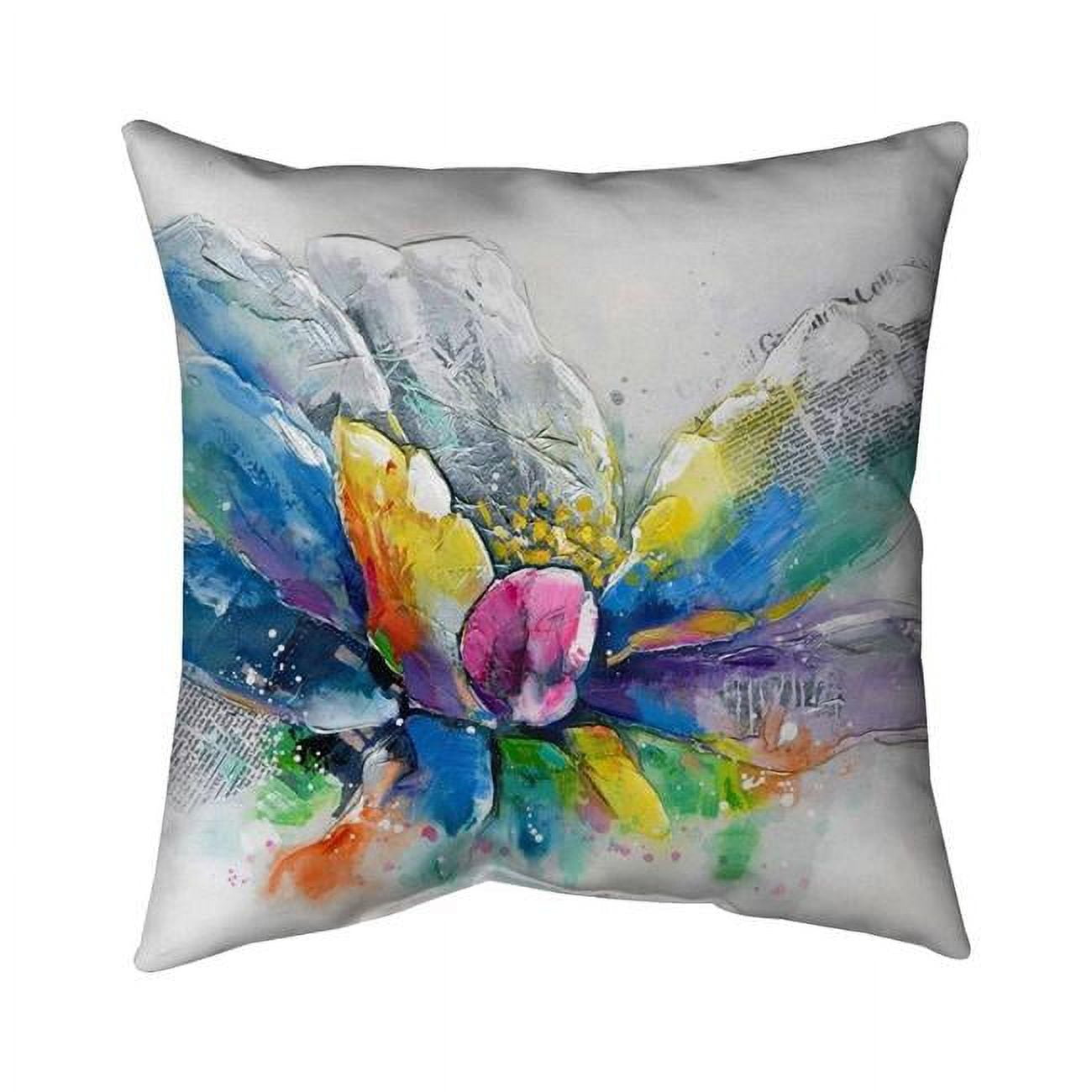 26 x 26 in. Abstract Flower with Newspaper-Double Sided Print Indoor Pillow