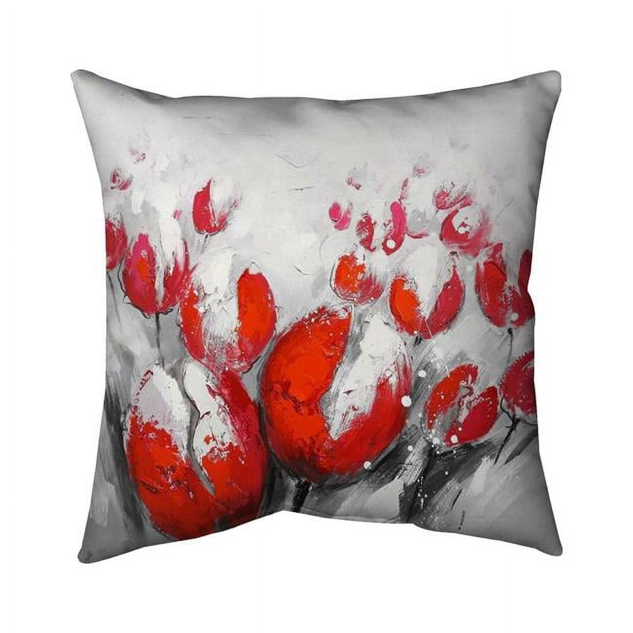 26 x 26 in. Red Tulips-Double Sided Print Indoor Pillow