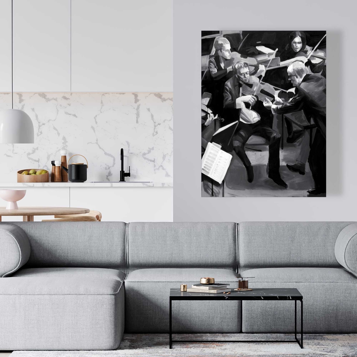 C1RC3648DBKXT5 36 x 48 in. Symphony Orchestra Performing Canvas - Figurative Living Room Art