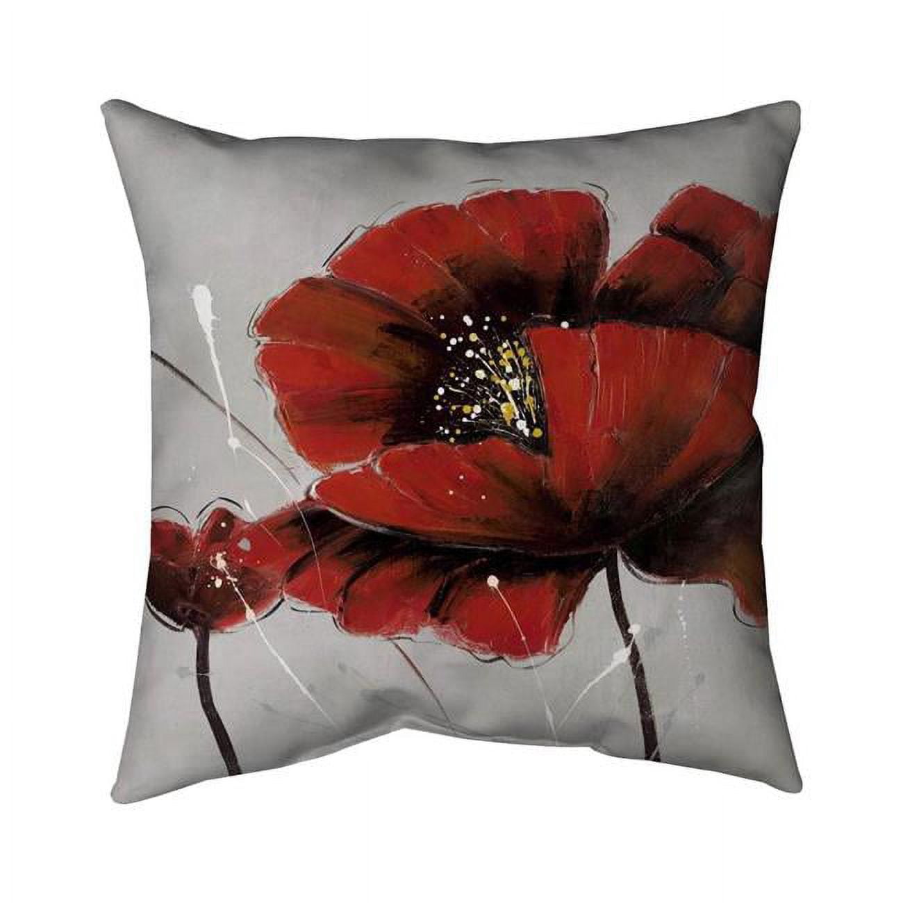 26 x 26 in. Red Poppy Flowers-Double Sided Print Indoor Pillow