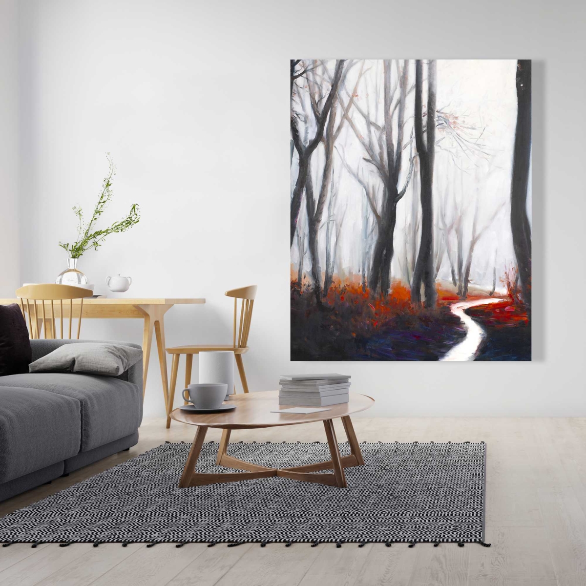 C1RC48609O24H3 48 x 60 in. Mysterious Forest with Stream - Seasons Office Canvas Art