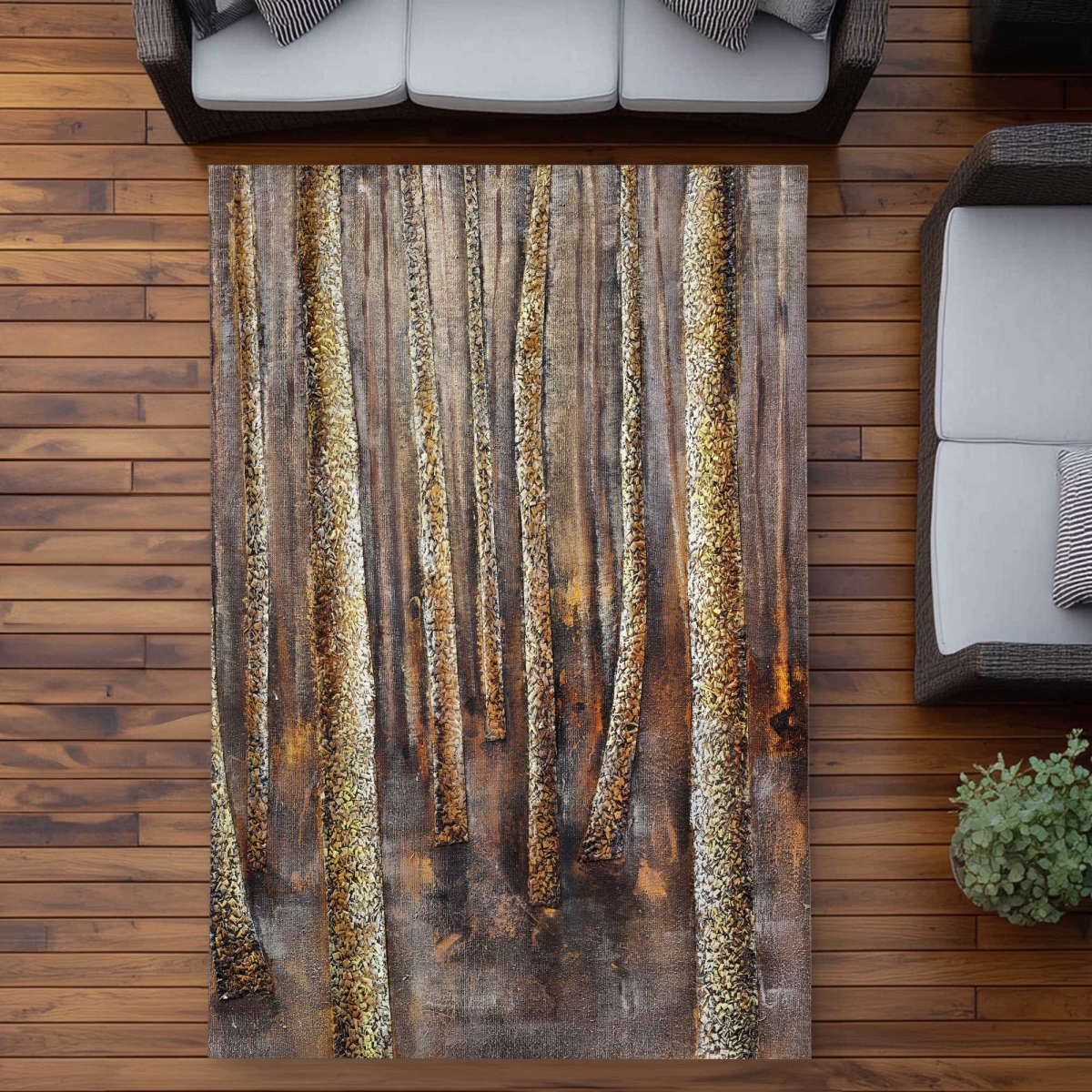 C1ROAR570NPS9V 5 x 7 ft. The Dark Forest - Office Trees Outdoor Rectangle Area Rug