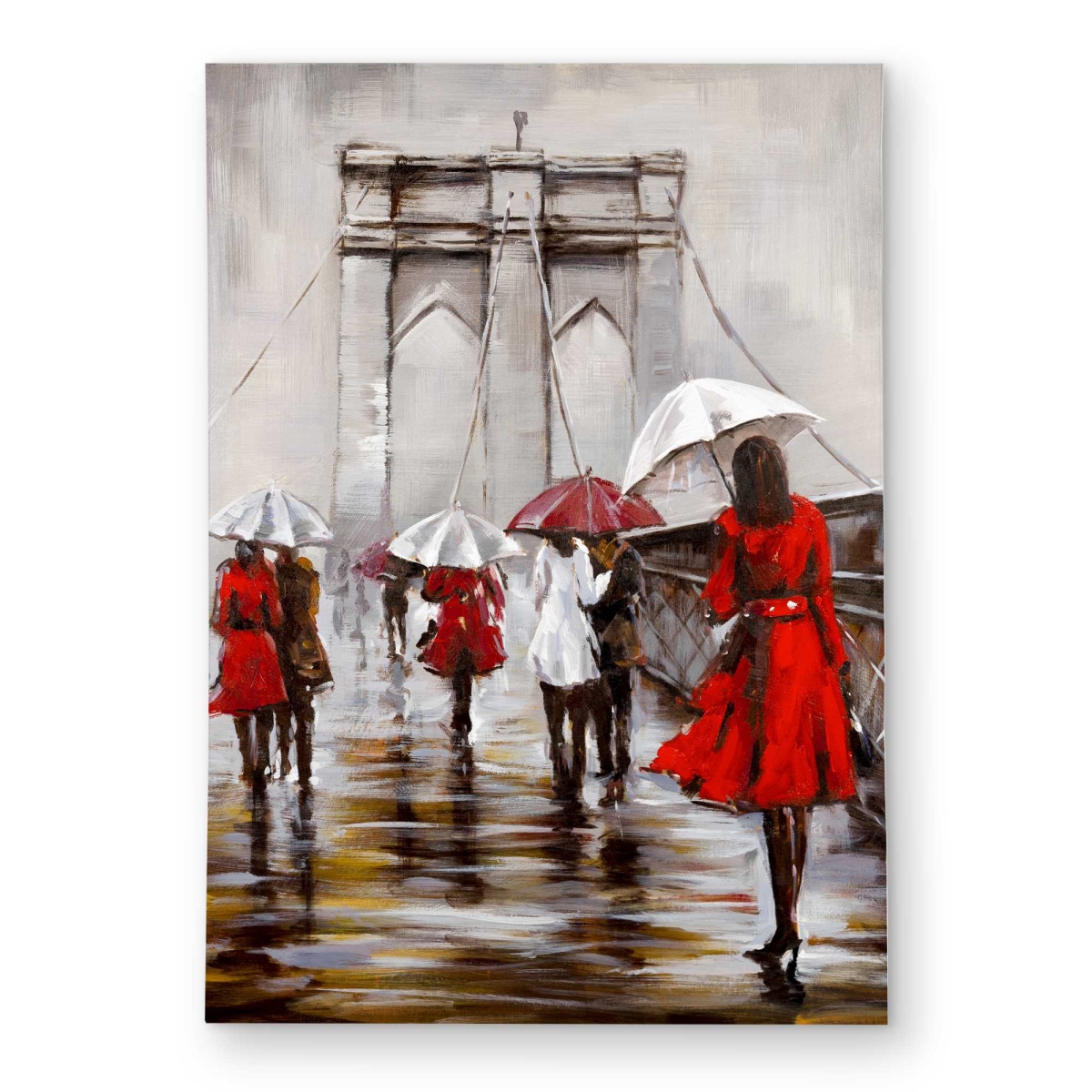 C1ROAR571H09DX 5 x 7 ft. Walk on the Brooklyn Bridge - Red Outdoor Rectangle Area Rug for Home Decor