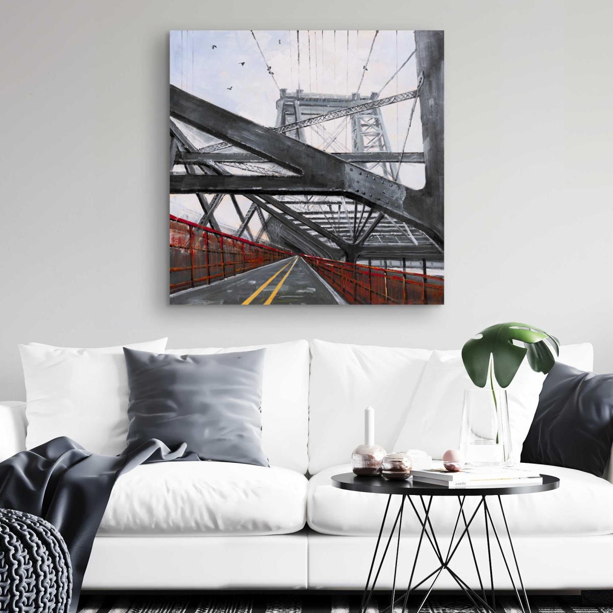 C1RC3232GSVM9F 32 x 32 in. Bridge Architecture - Contemporary Bridge Canvas