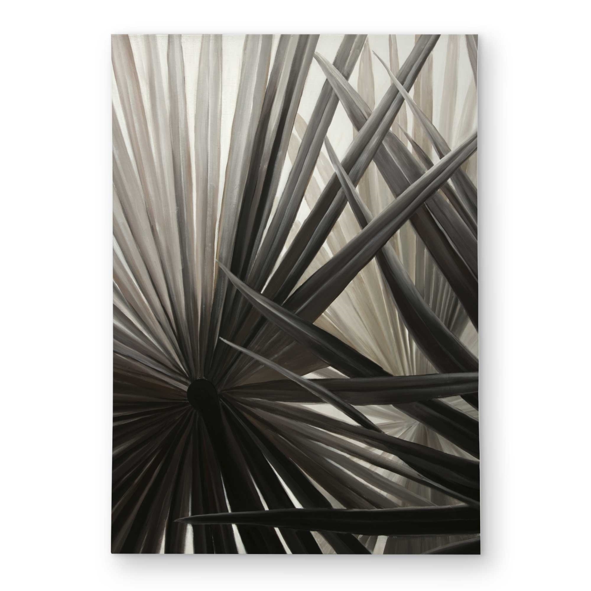 C1ROAR57YPKI33 5 x 7 ft. Grayscale Tropical Plants Rectangle Area Rug - Exotic Botanical Home Decor