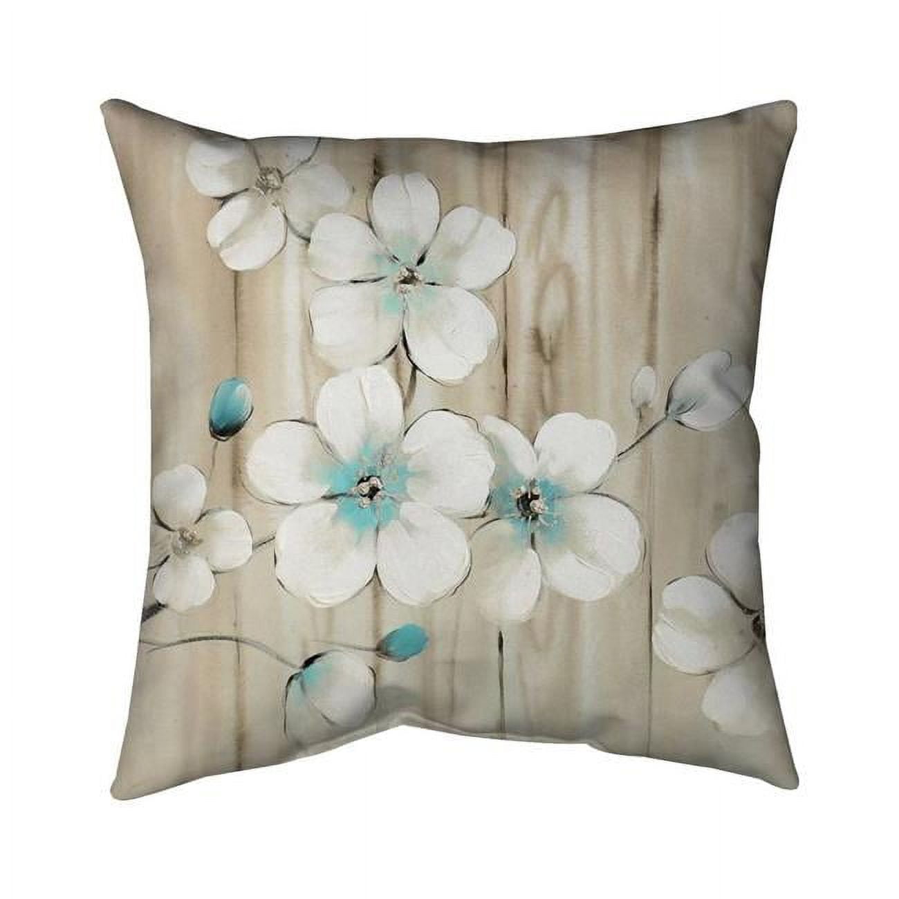 26 x 26 in. Cherry Blossom In White-Double Sided Print Indoor Pillow