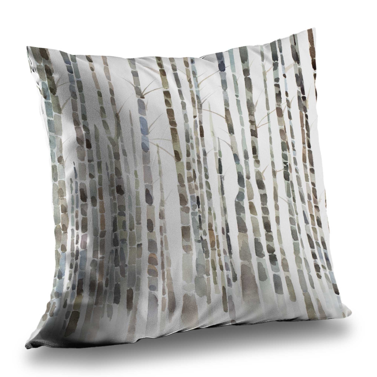 C1PC1414GTCBQA 14 x 14 in. Birch Trees Forest Throw - White Landscapes Poly Twill Decor