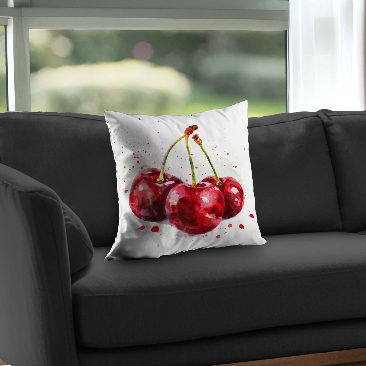 C1PT181856NA1I 18 x 18 in. The Cherries Blue Poly Twill Throw Pillow Insert - Decor