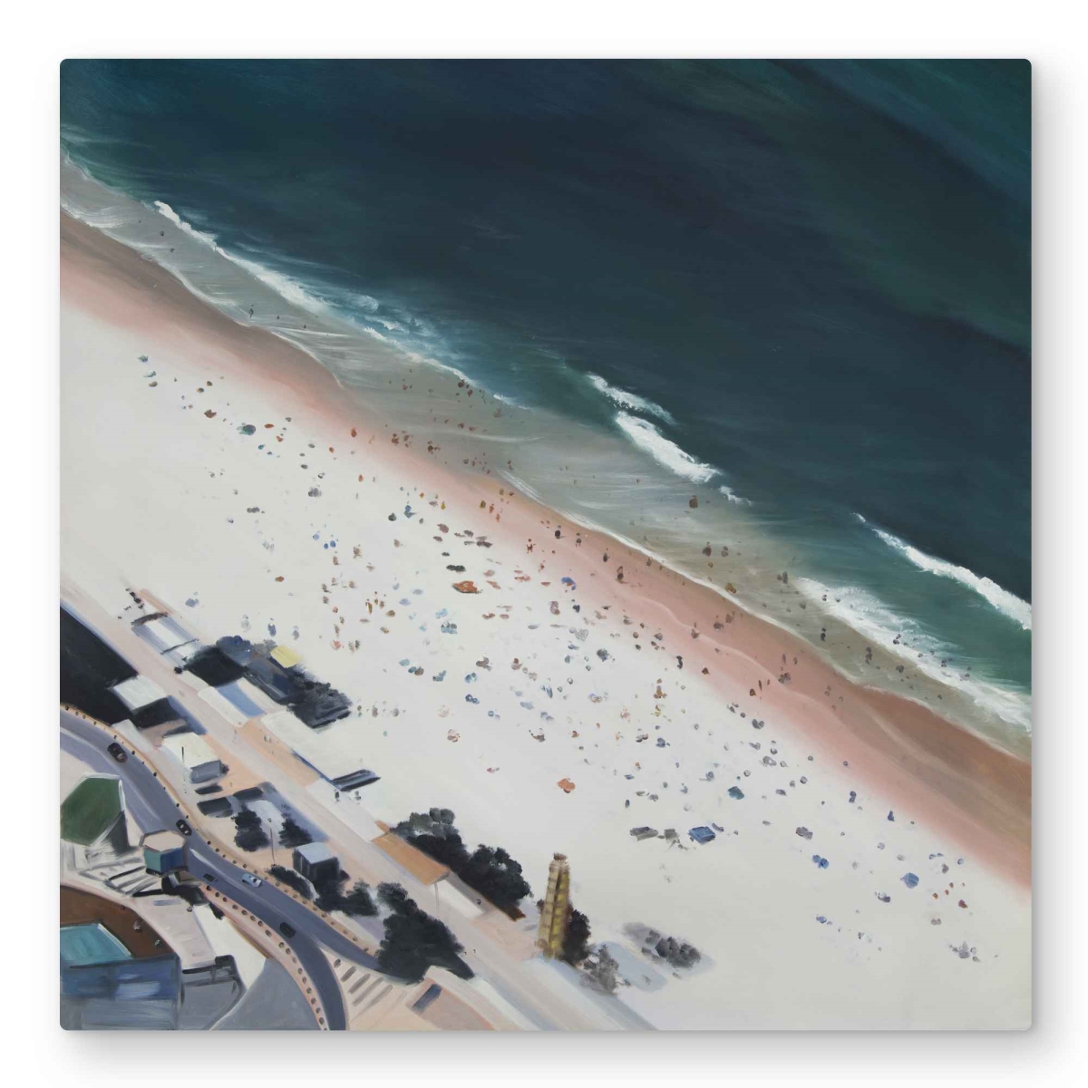 C1MP3232L1I7CC 32 x 32 in. Hot Day at the Beach Wall Art - Coastal Bedroom Metal Print Decor