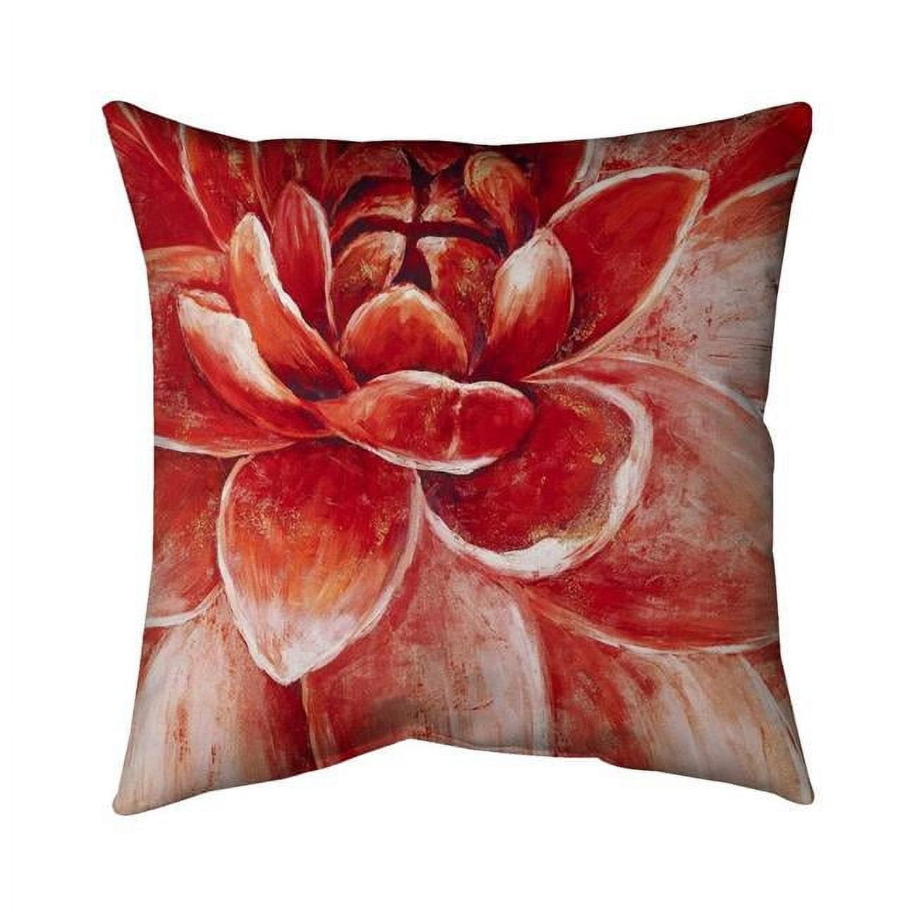26 x 26 in. Red Chrysanthemum-Double Sided Print Indoor Pillow