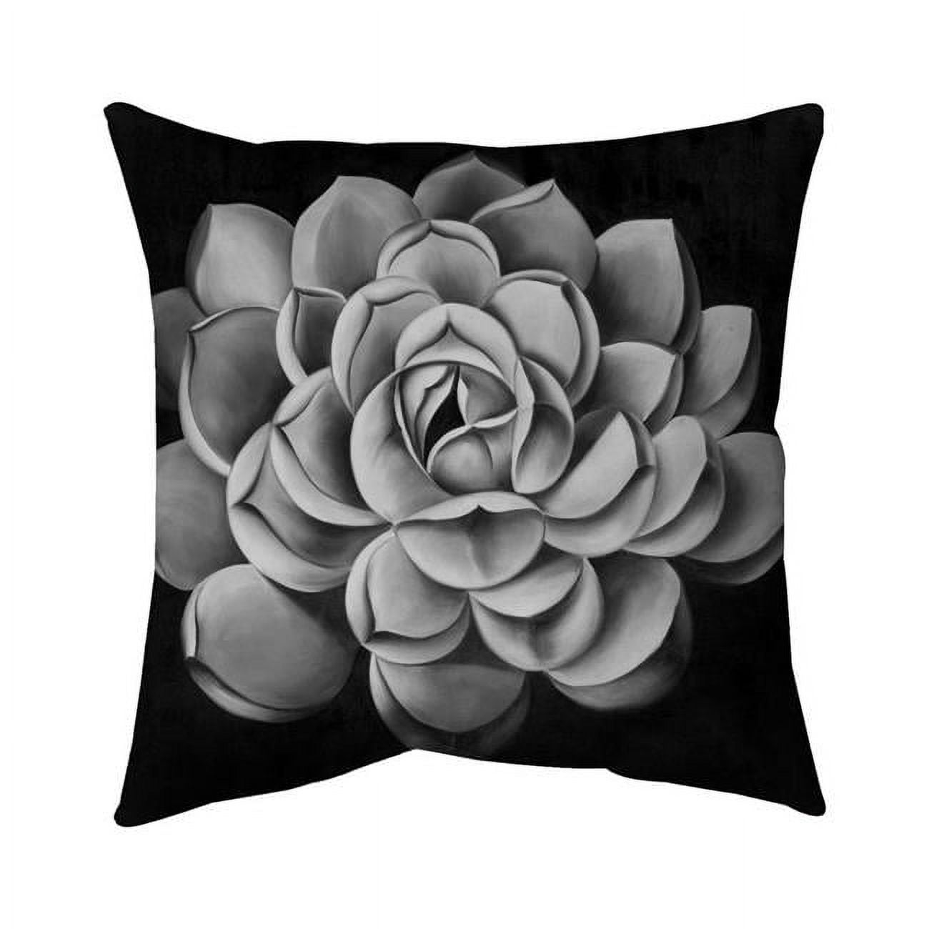 26 x 26 in. Black & White Succulent-Double Sided Print Indoor Pillow