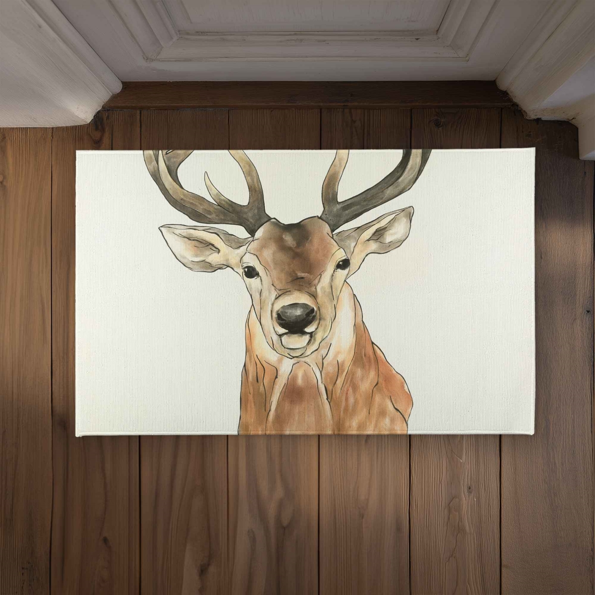 CODM21342AGVNF 21 x 34 in. Front Deer Portrait Door Mat - Scandinavian Holidays Decor