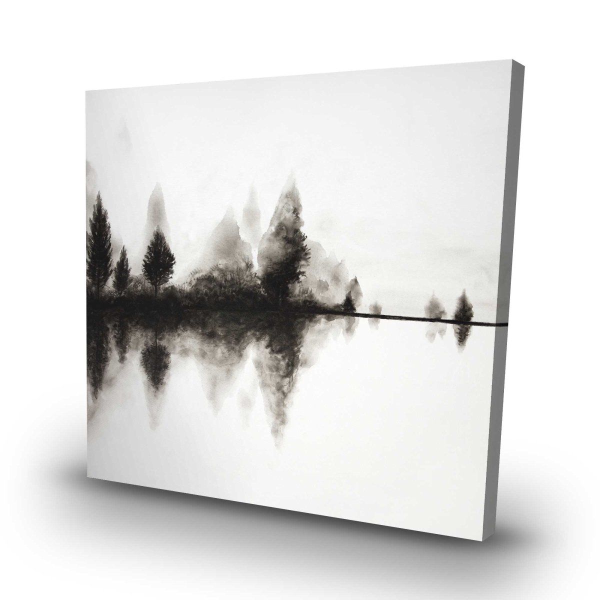 C1RC3232C5A1NQ 32 x 32 in. Reflection - Rustic Trees Canvas for Home Decor Wall Art
