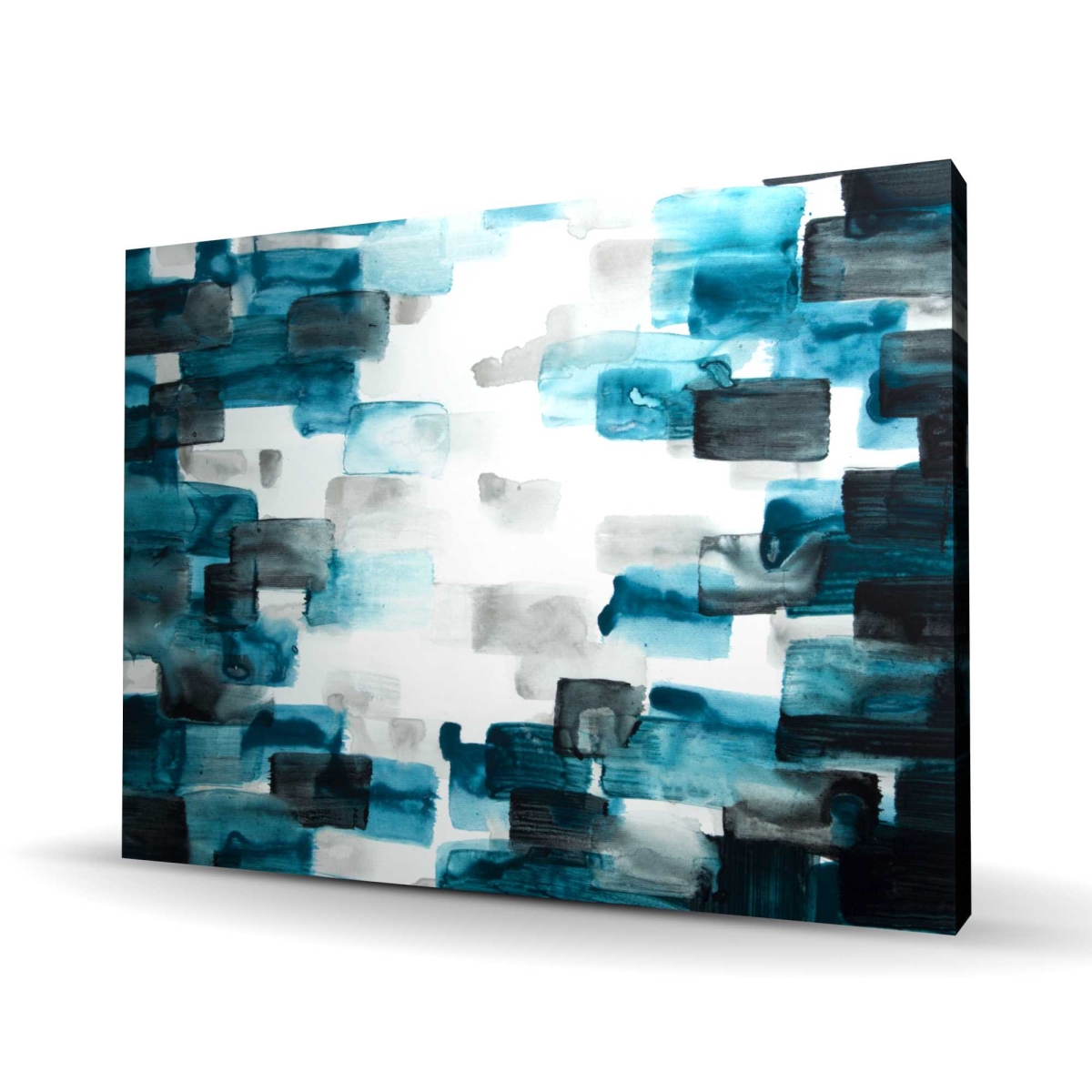 C1RC364890ZCOY 36 x 48 in. Turquoise & Gray Square - Pattern Office Canvas for Decor