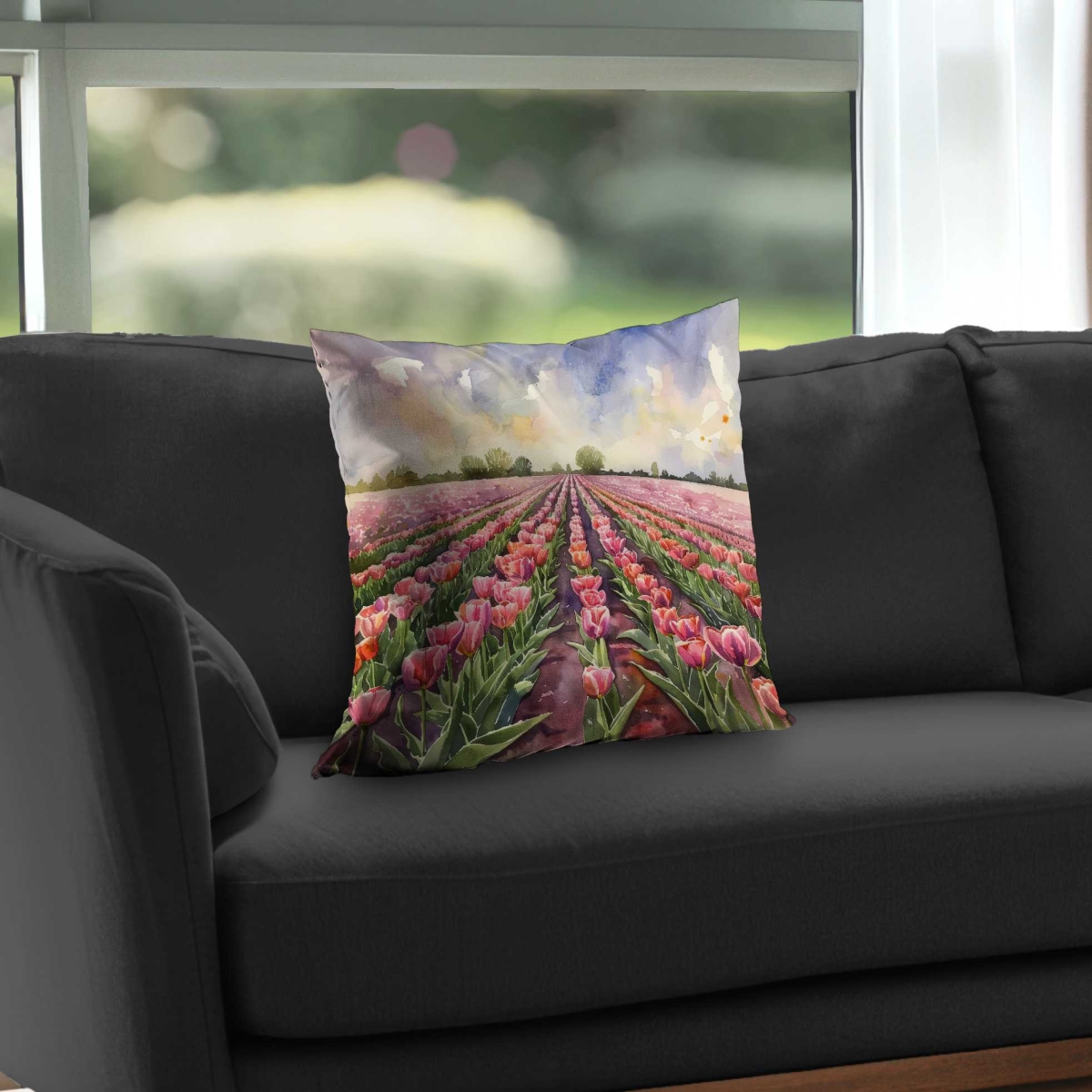 C1PT18180RS3BK 18 x 18 in. Rose Row Red Poly Twill Throw Pillow Insert - Home Decor