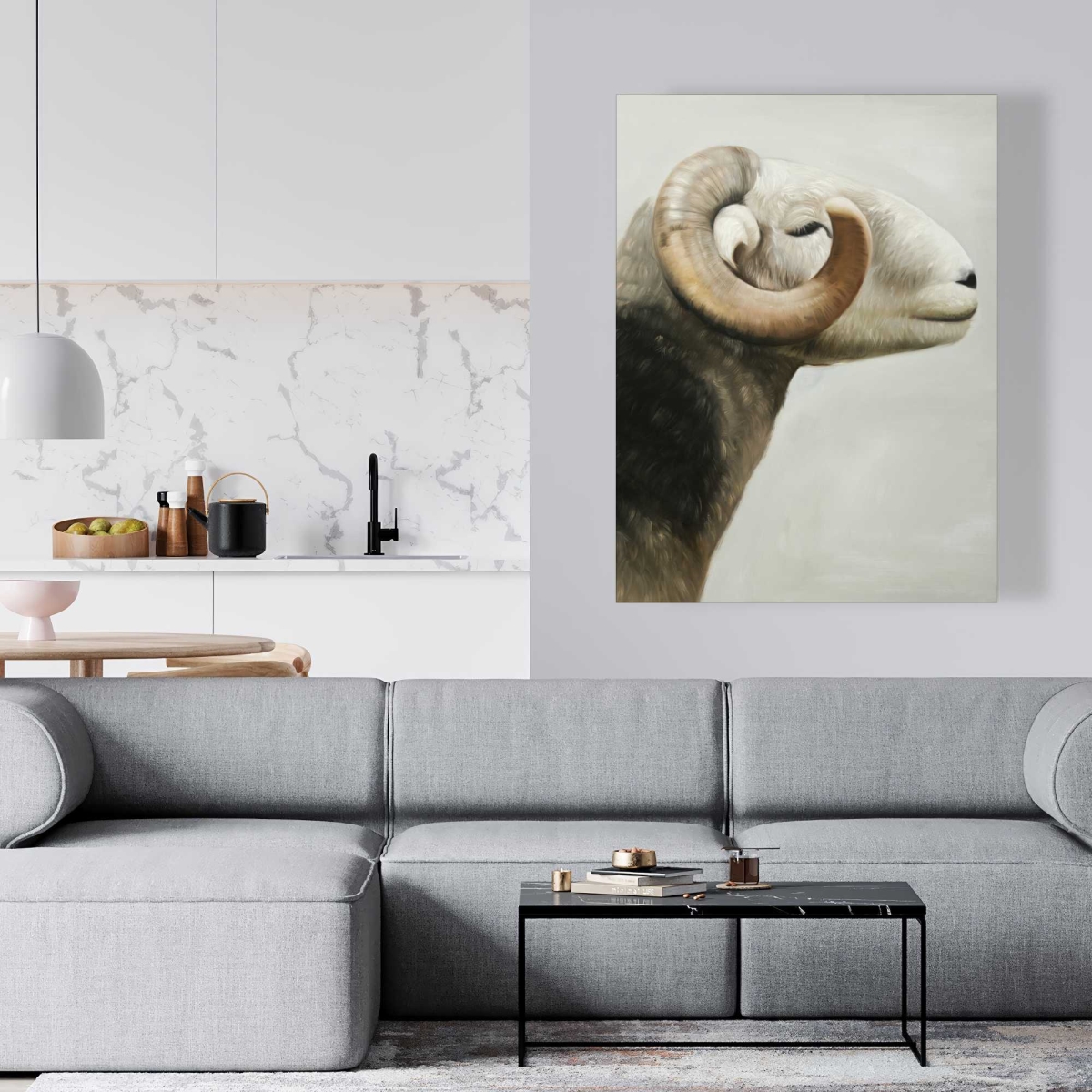 C1RC3648V053RZ 36 x 48 in. Aries Wildlife Animals Canvas - Unique Home Decor Art