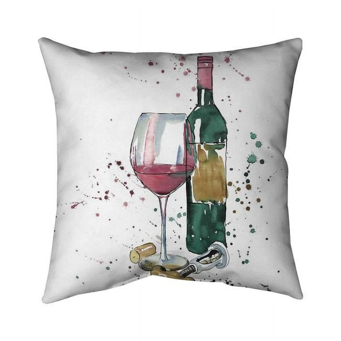 26 x 26 in. Bottle of Red Wine-Double Sided Print Indoor Pillow
