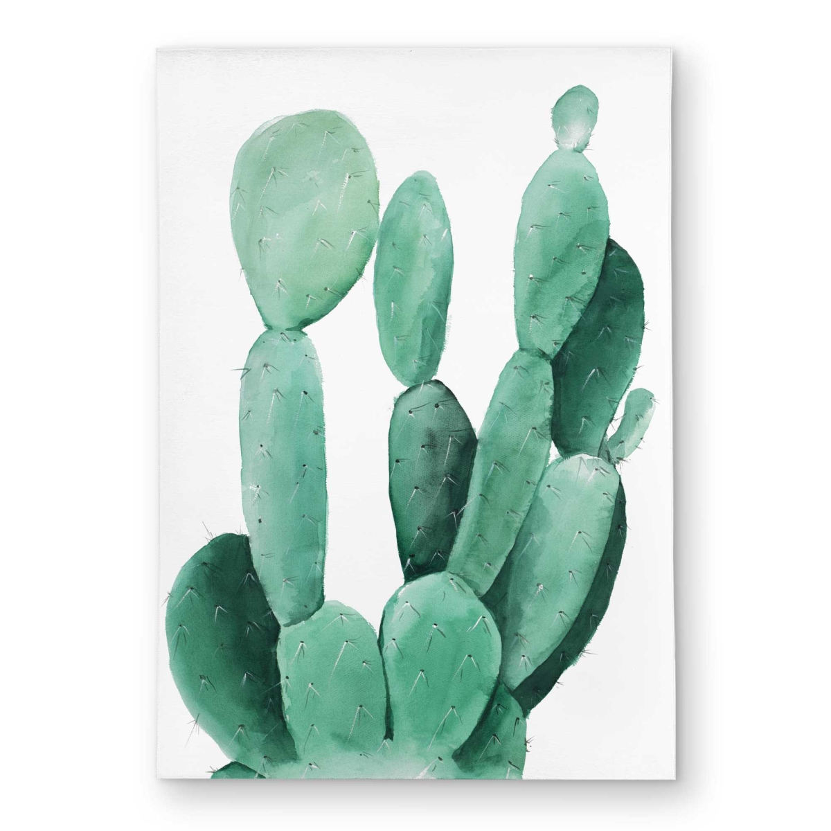 C1ROAR573LTFBH 5 x 7 ft. Watercolor Paddle Cactus - Botanical Exotic Outdoor Rectangle Area Rug