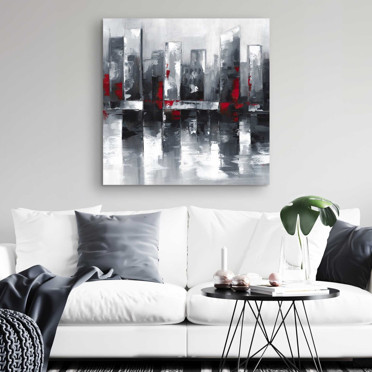 C1RC3232CQ2E8Y 32 x 32 in. Abstract Cityscape - Contemporary Cities Canvas