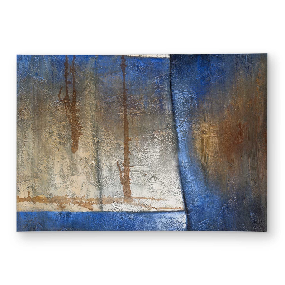 C1ROAR57M513AR 5 x 7 ft. Luminous Blue & Bronze Shape - Blue Industrial Outdoor Rectangle Area Rug