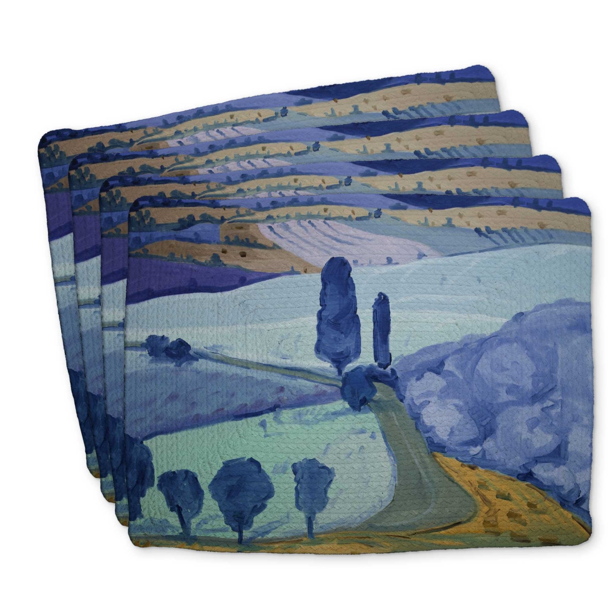 Picture of Begin Home Decor C4BP14186DAU7Y 14 x 18 in. Tuscany Field Braided Polyester Placemat - Decor Essential - Set of 4