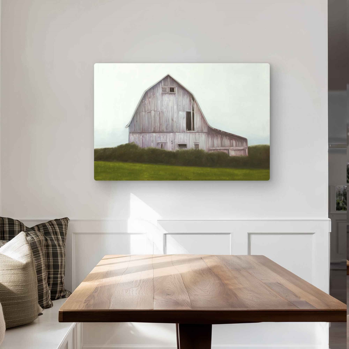 C1MP24364Q995L 24 x 36 in. Rustic Barn - Green Metal Print Wall Art for Unique Home Decor