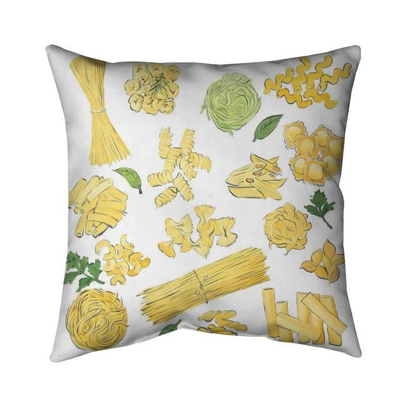 26 x 26 in. Various Kind of Pasta-Double Sided Print Indoor Pillow