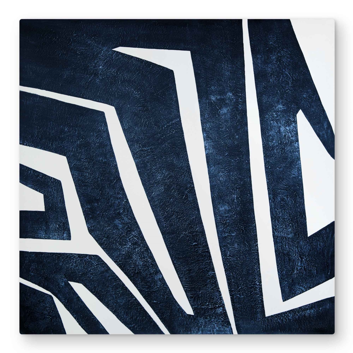 C1MP3232TAKA59 32 x 32 in. Blue Labyrinth - Classic Blue Metal Print Wall Art for Man Cave Decor