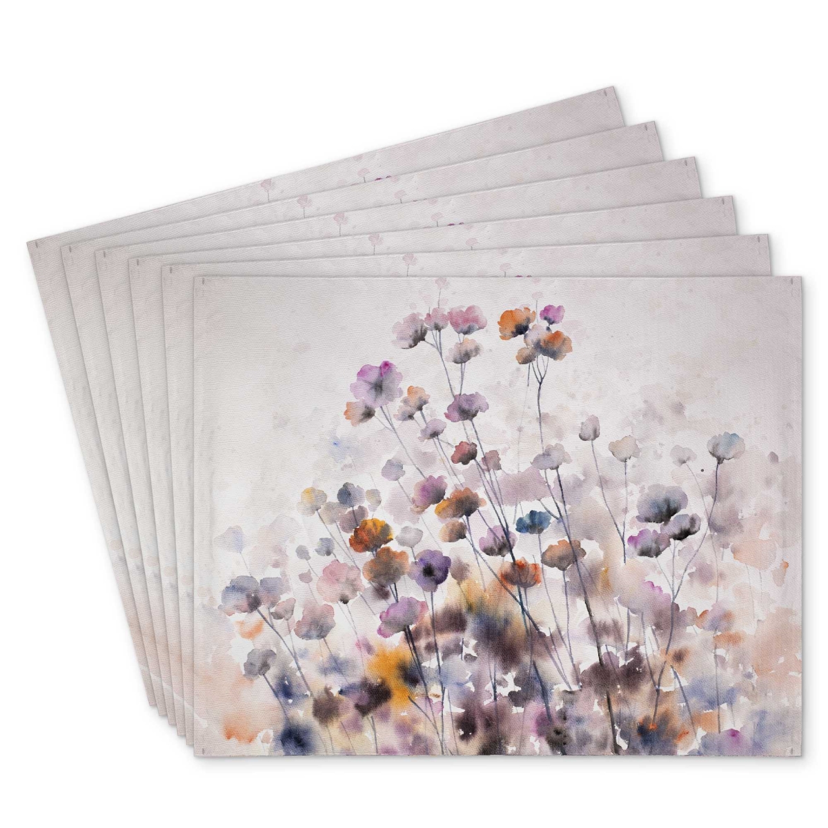 Picture of Begin Home Decor C6PP1418FLRYT5 14 x 18 in. Wildflowers Polyester Placemat - Elegant Home Decor Accent - Set of 6