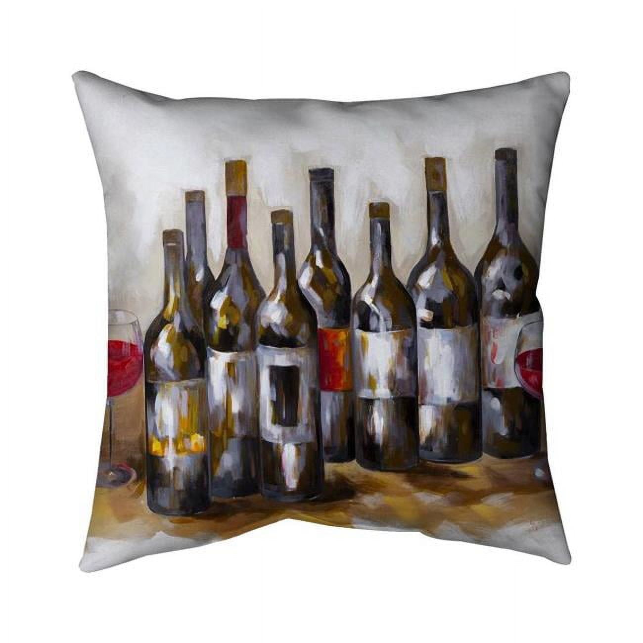 26 x 26 in. Red Wine Bottles-Double Sided Print Indoor Pillow