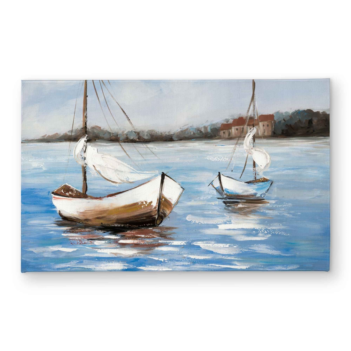 CODM2134MKWHLV 21 x 34 in. Two Boats on the Water Door Mat - Travel & Maps Home Decor