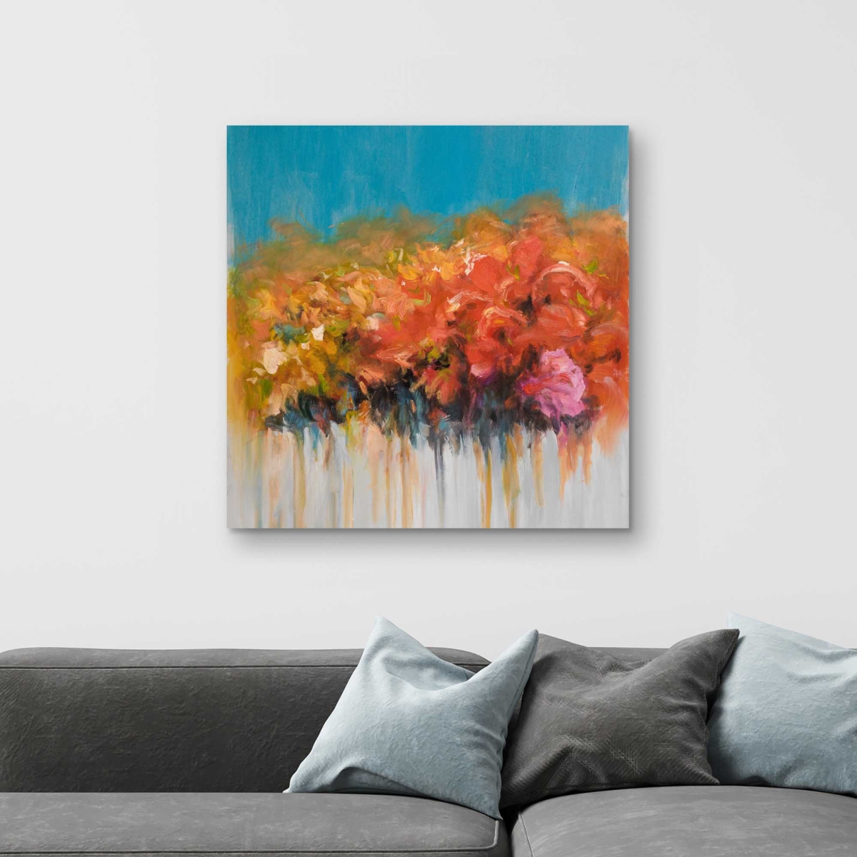C1RC3232M2183V 32 x 32 in. Orange Flowers Bundle - Bathroom Flowers Canvas