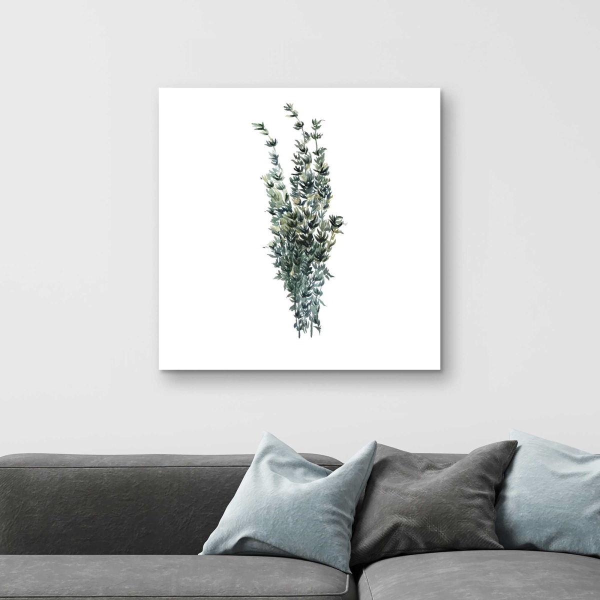 C1RC32320MOOKI 32 x 32 in. Thyme Leaves Bundle - White Farmhouse Canvas Home Decor