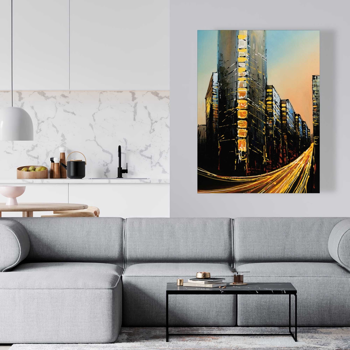 C1RC36488FWBSO 36 x 48 in. Flatiron Building in Light - Canvas Art for Home Decor