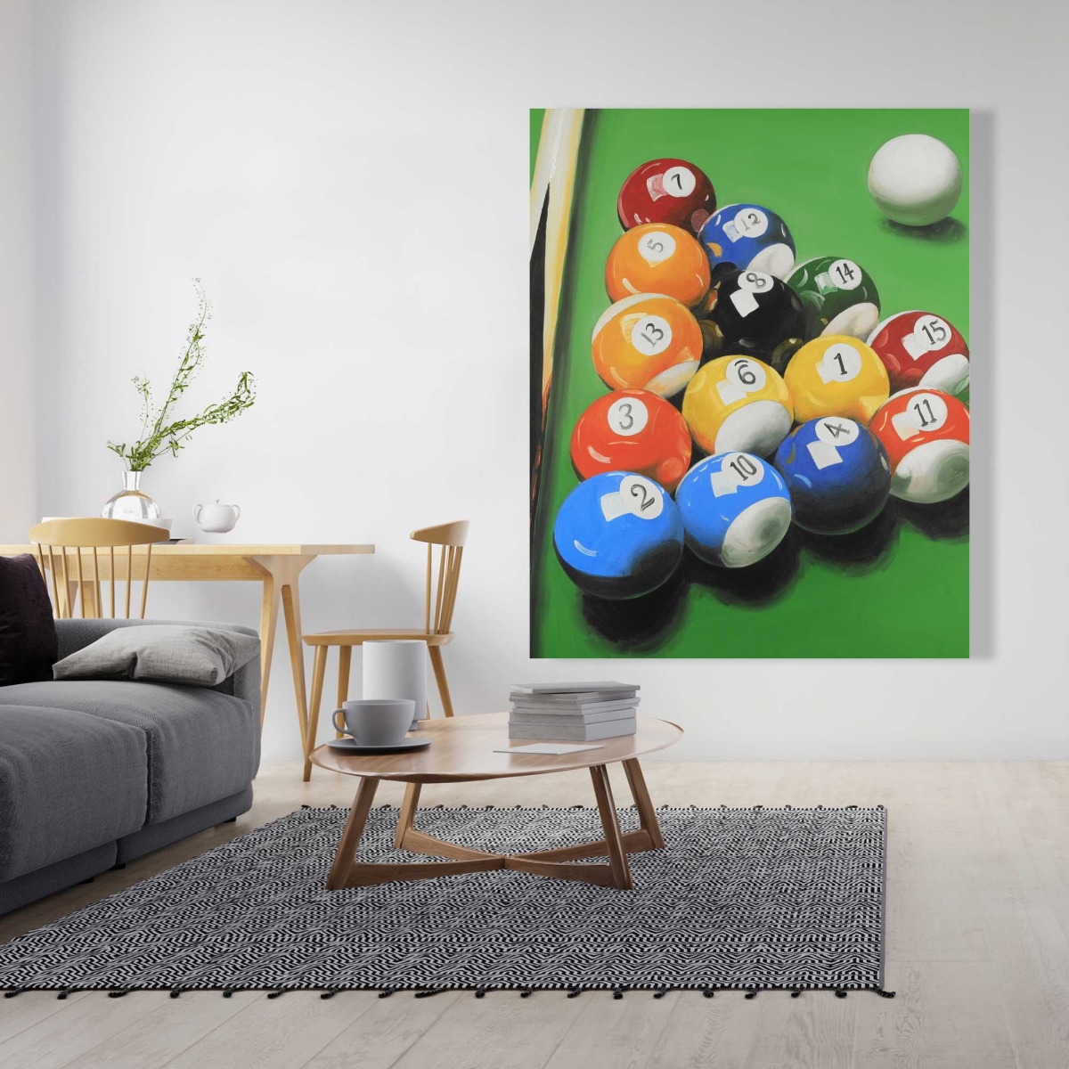C1RC4860PCXPKL 48 x 60 in. Pool Table with Ball Formation - Orange Hobbies Canvas Decor