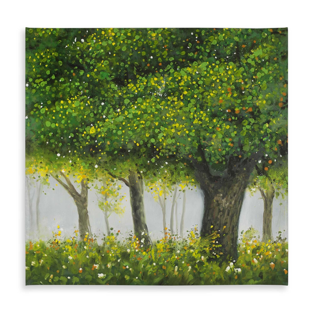 Picture of Begin Home Decor C1TC58580Y7533 58 x 58 in. Forest by Summer - Contemporary Trees Tablecloth
