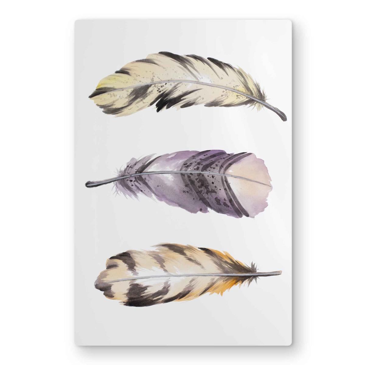 C1MP2436BU8DFX 24 x 36 in. Horizontal Striped Feather Set Wall Art - Romantic Bedroom Metal Print