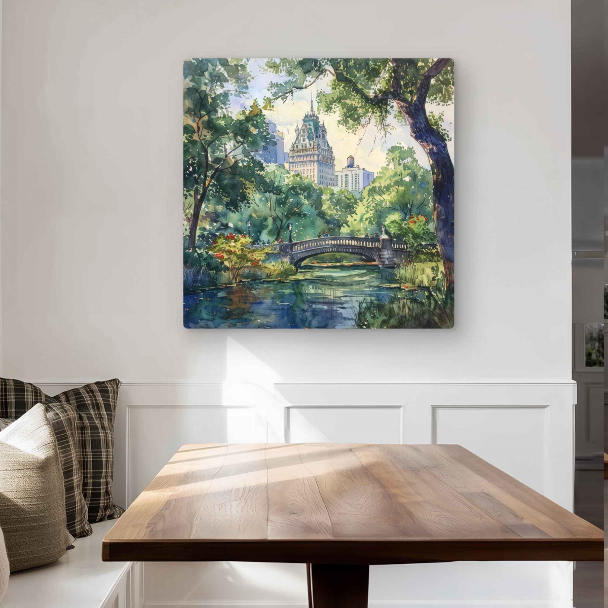C1MP3232STLGAD 32 x 32 in. Castle Turquoise Metal Print Wall Art - Unique Home Decor Accent