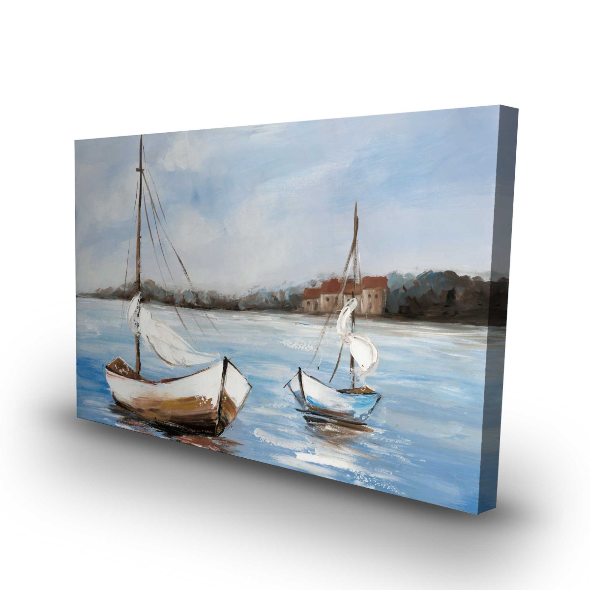 C1RC24361FSH1C 24 x 36 in. Two Boats on the Water Canvas - Brown Living Room Decor