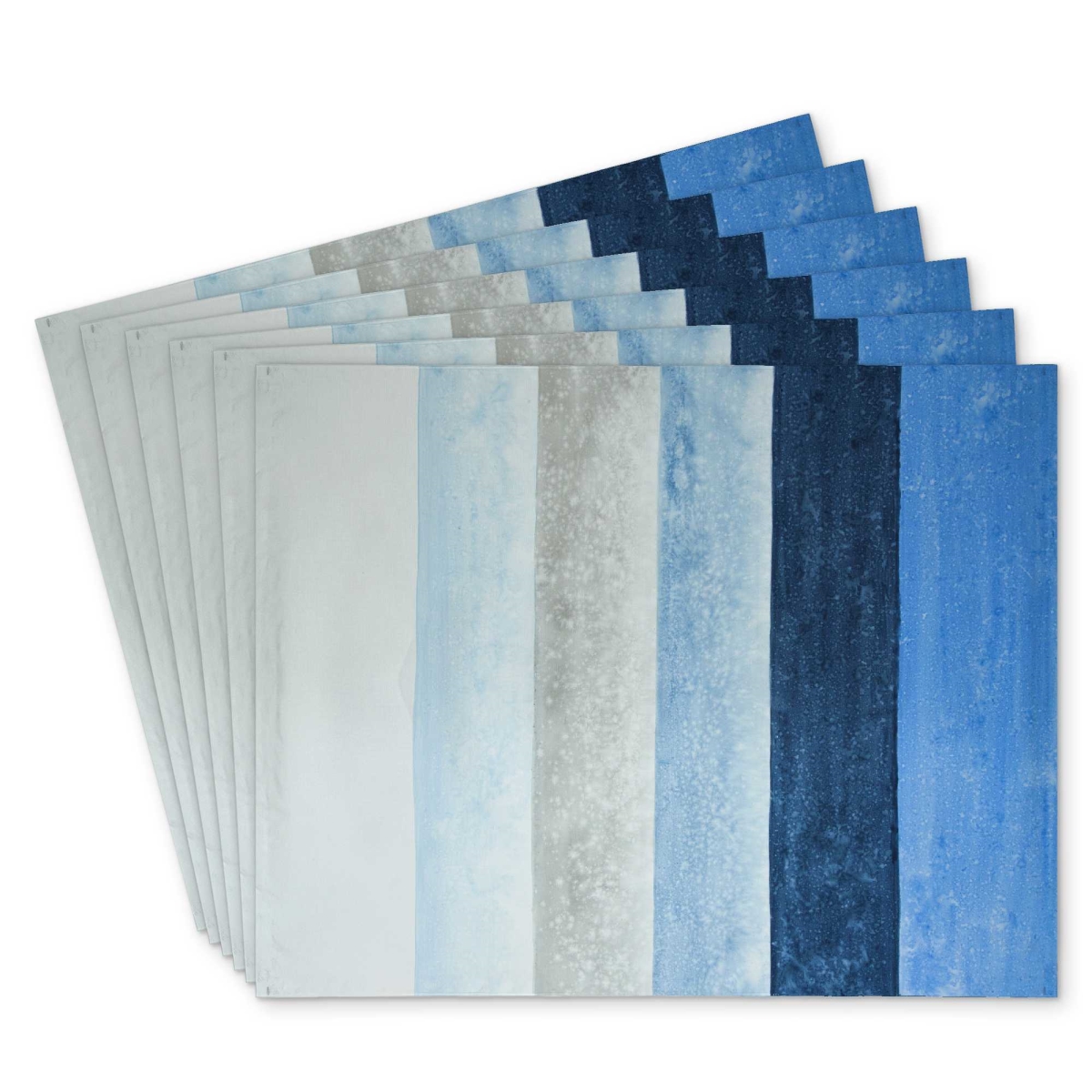 Picture of Begin Home Decor C6PP14183G8RM4 14 x 18 in. Blue Stripes Polyester Placemat - Home Decor Accent - Set of 6