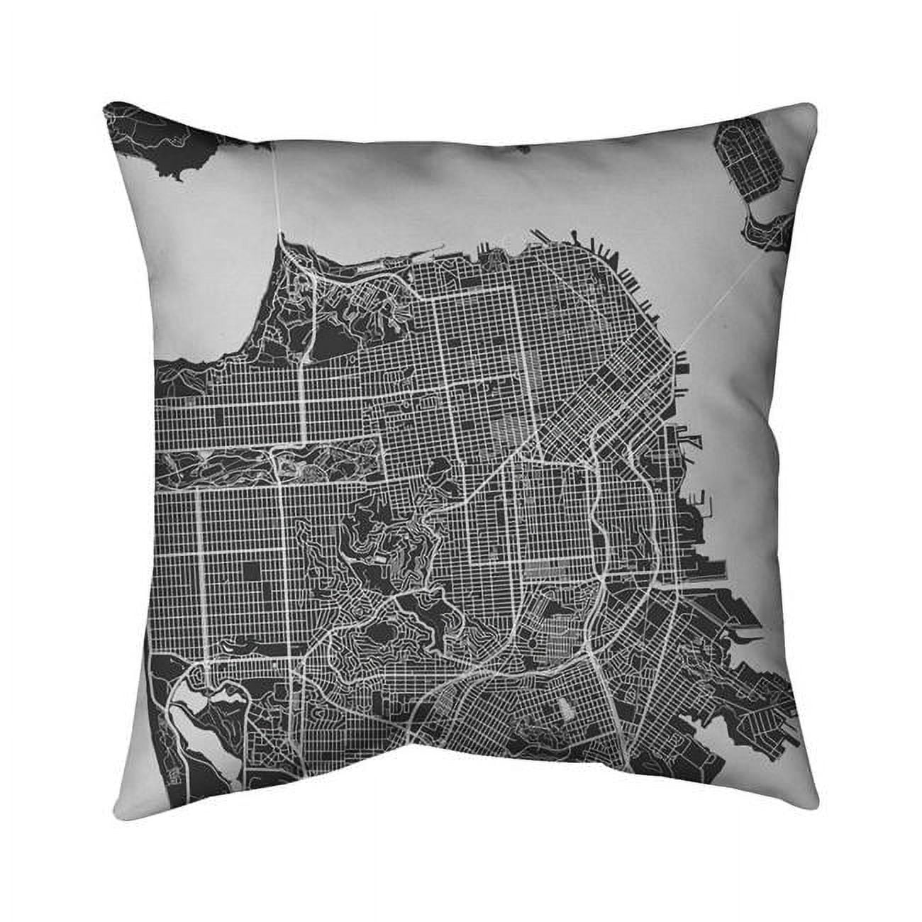 26 x 26 in. San Francisco Graphic Map-Double Sided Print Indoor Pillow