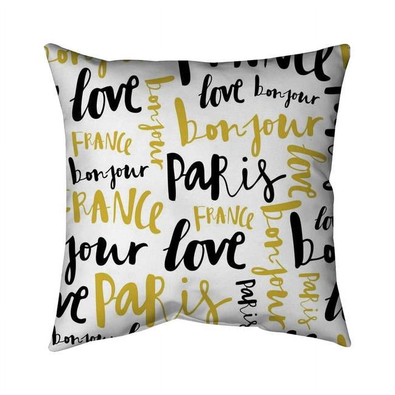 26 x 26 in. Bonjour Paris-Double Sided Print Indoor Pillow