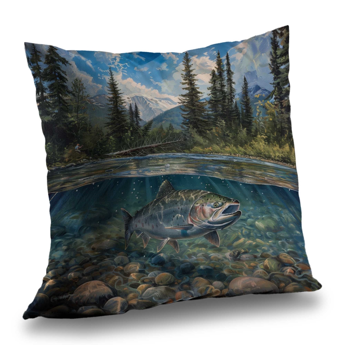 C1PT2020DKK3A3 20 x 20 in. Up Close Blue Poly Twill Throw Pillow - Home Decor Insert