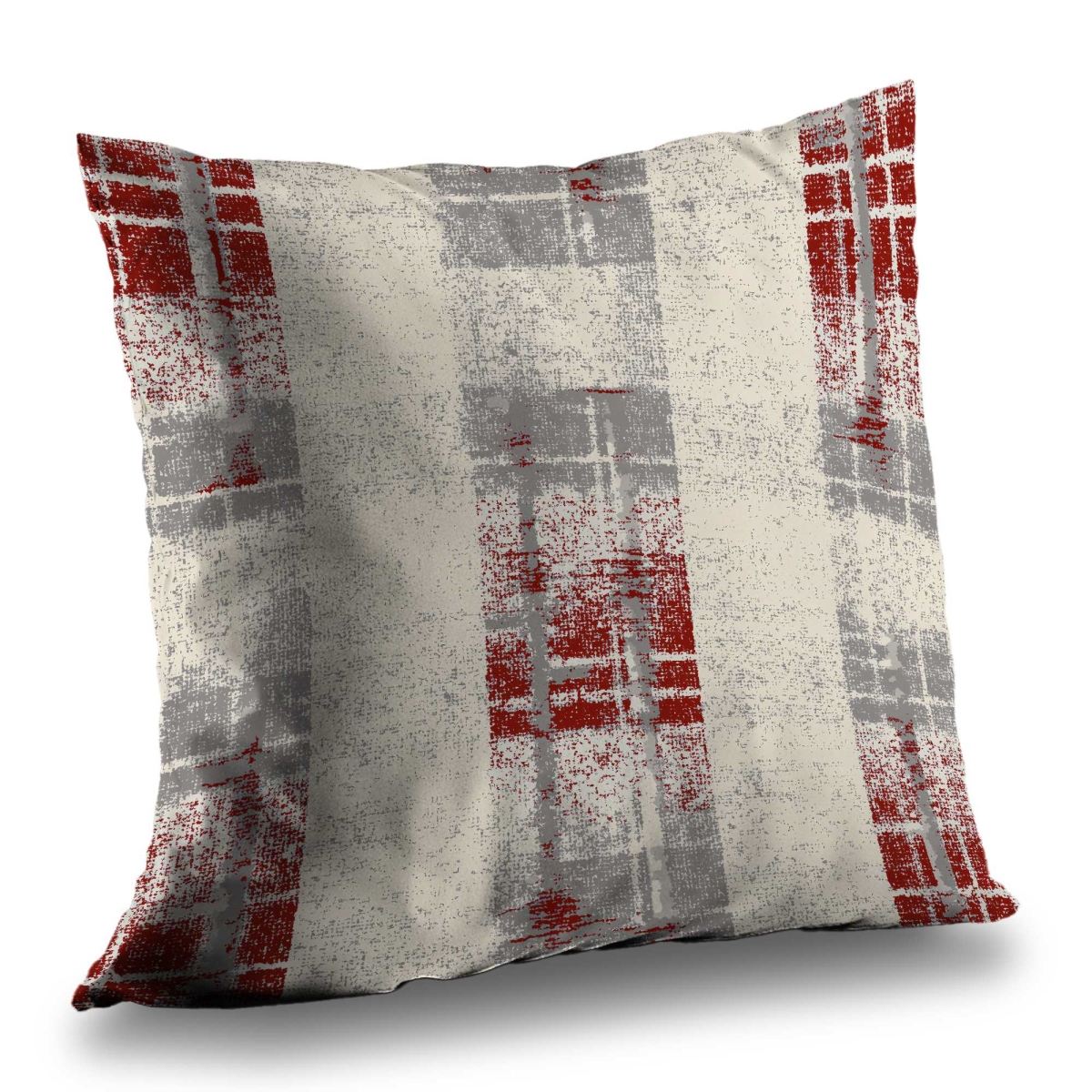 C1PT26266O06PB 26 x 26 in. Grunge Red Pattern Gray Poly Twill Throw Pillow Insert