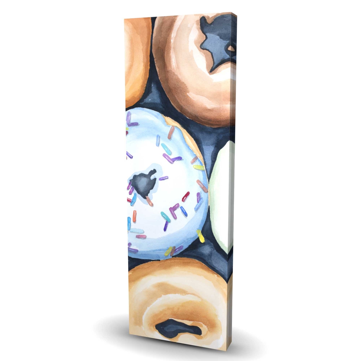 C1RC1648NN9EVT 16 x 48 in. Watercolor Doughnuts with Icing - Blue Canvas Home Decor