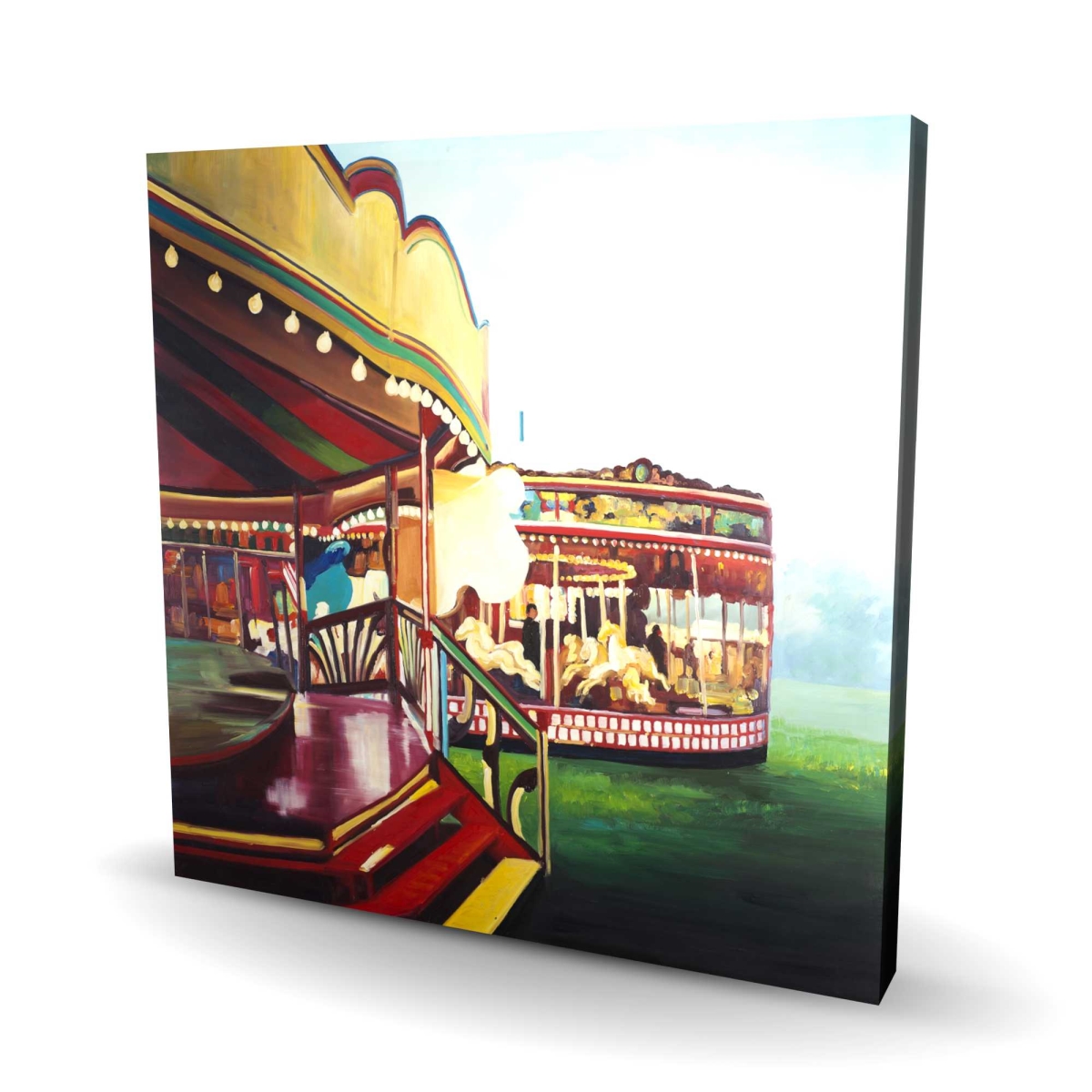 C1RC3636LNORGC 36 x 36 in. Carousel in A Carnaval - Contemporary Canvas for Home Decor