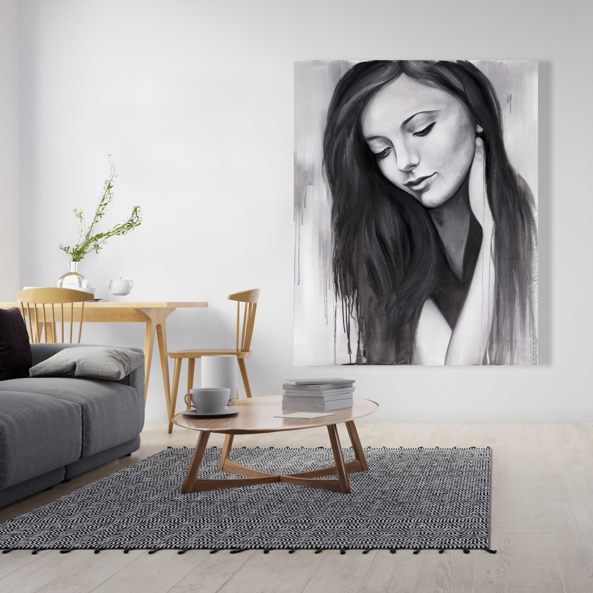 C1RC4860B06ECT 48 x 60 in. Realistic Woman Portrait - Figurative Canvas Art