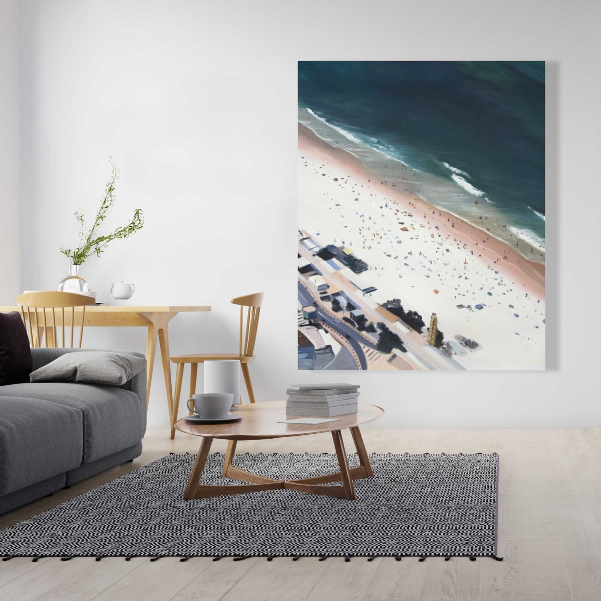 C1RC4860FC1O3B 48 x 60 in. Hot Day at the Beach - Beach Hygge Canvas for Home Decor