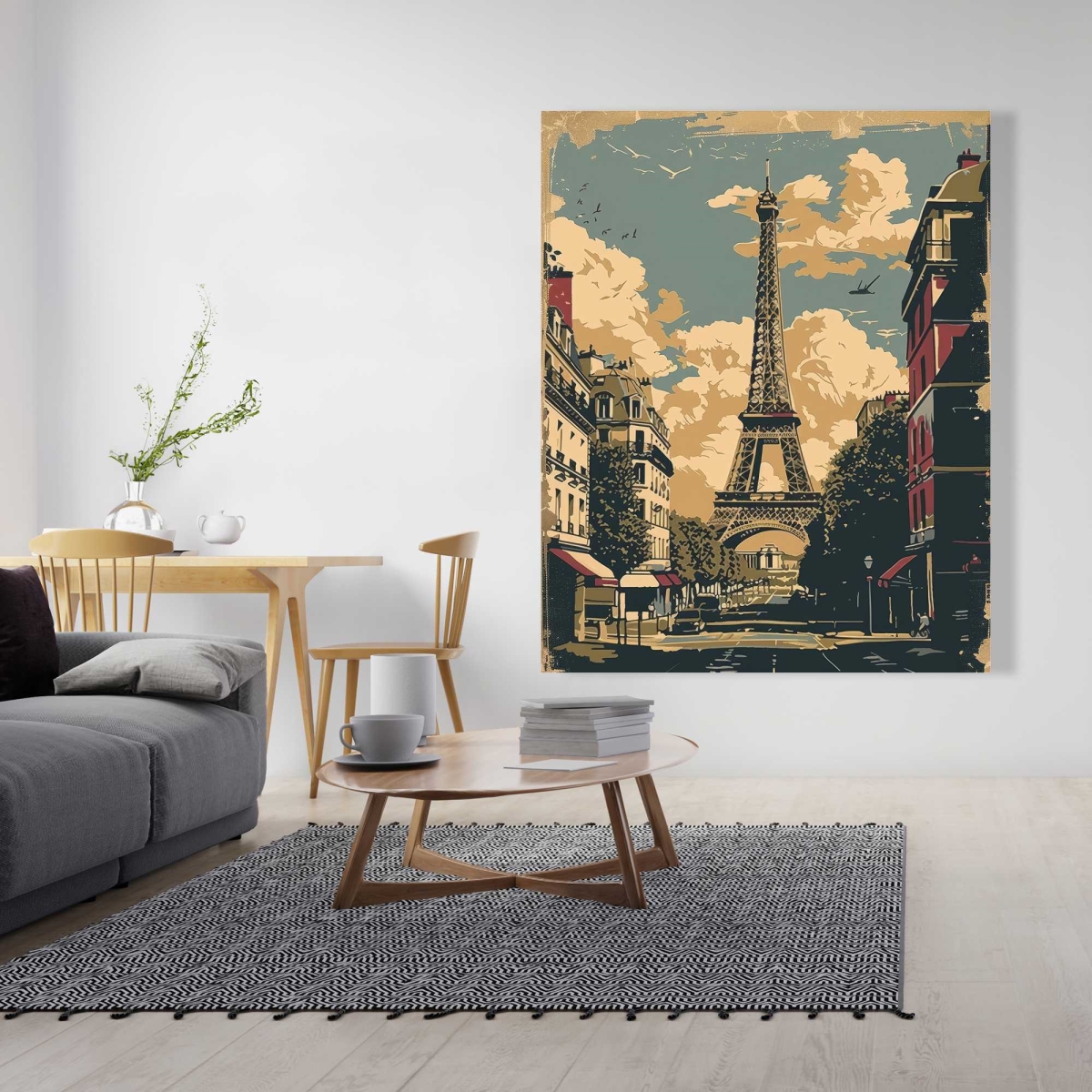 C1RC4860HF71FR 48 x 60 in. Eiffel Tower Red Canvas - Stylish Home Decor Art Piece
