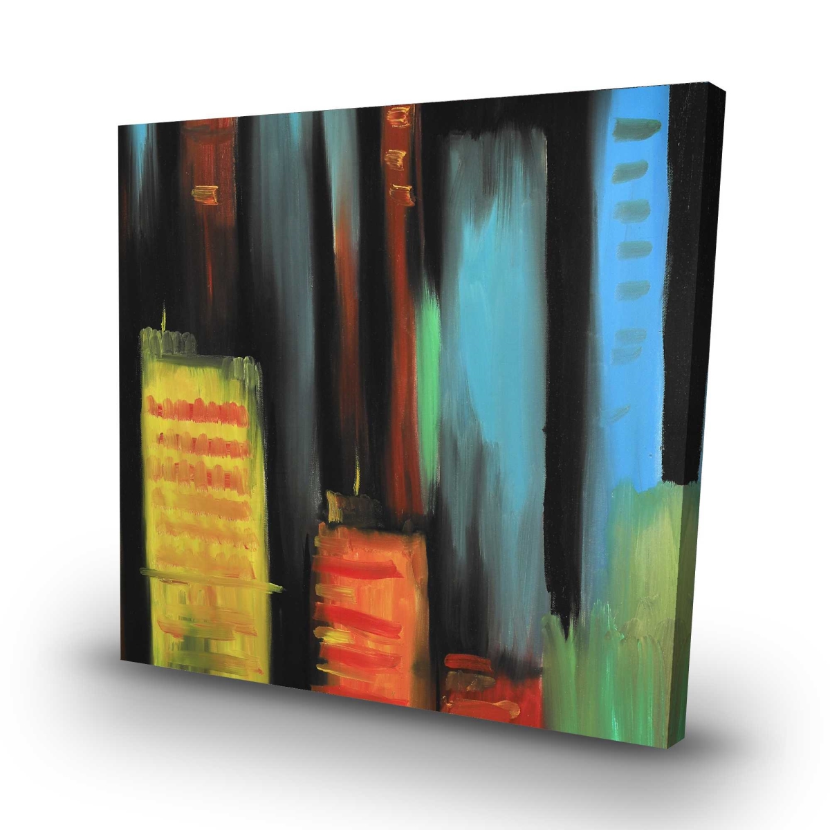 C1RC3232QI3TEV 32 x 32 in. Abstract Tall Buildings - Cities Contemporary Canvas Decor